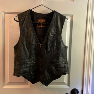 ladies leather vest